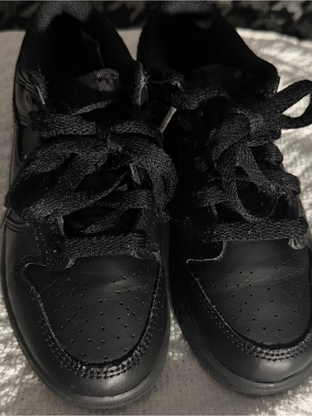 Nike Kids Black Lace-Up Sneakers - All-Black Design
